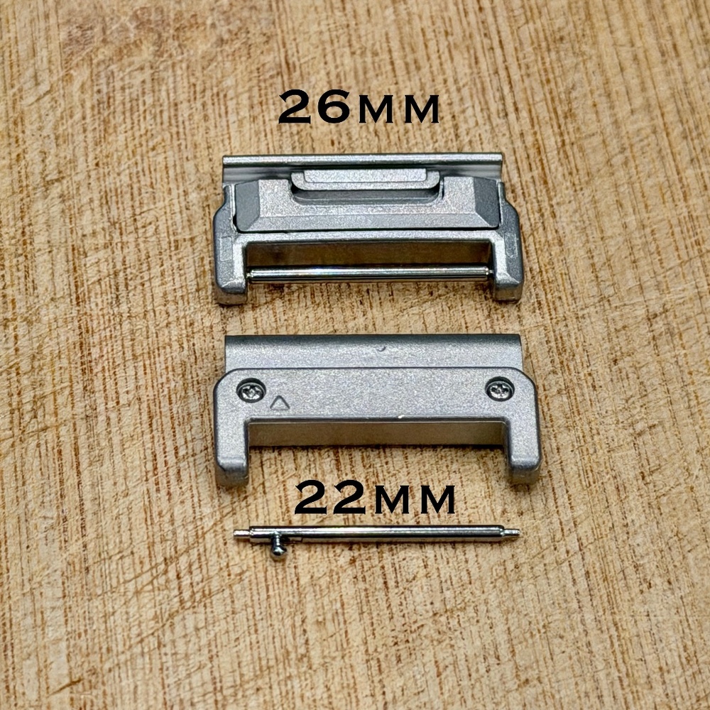 26mm Quick Fit Garmin Watch Connectors Adapters Stainless Steel, 22mm Pins